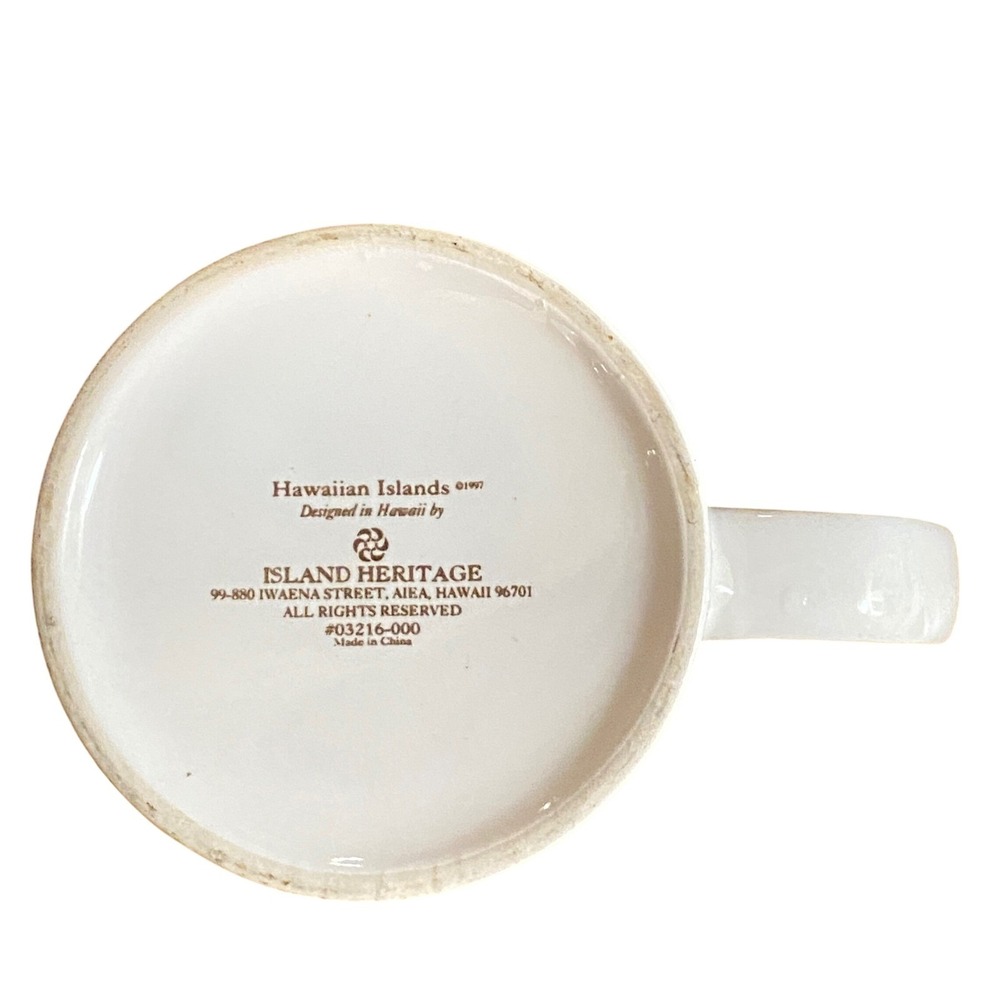 VTG 1997 Island Heritage Hawaiian Islands Map Coffee Mug Sepia Vintage Hawaii - Picture 4 of 7